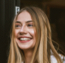 blonde woman smiling